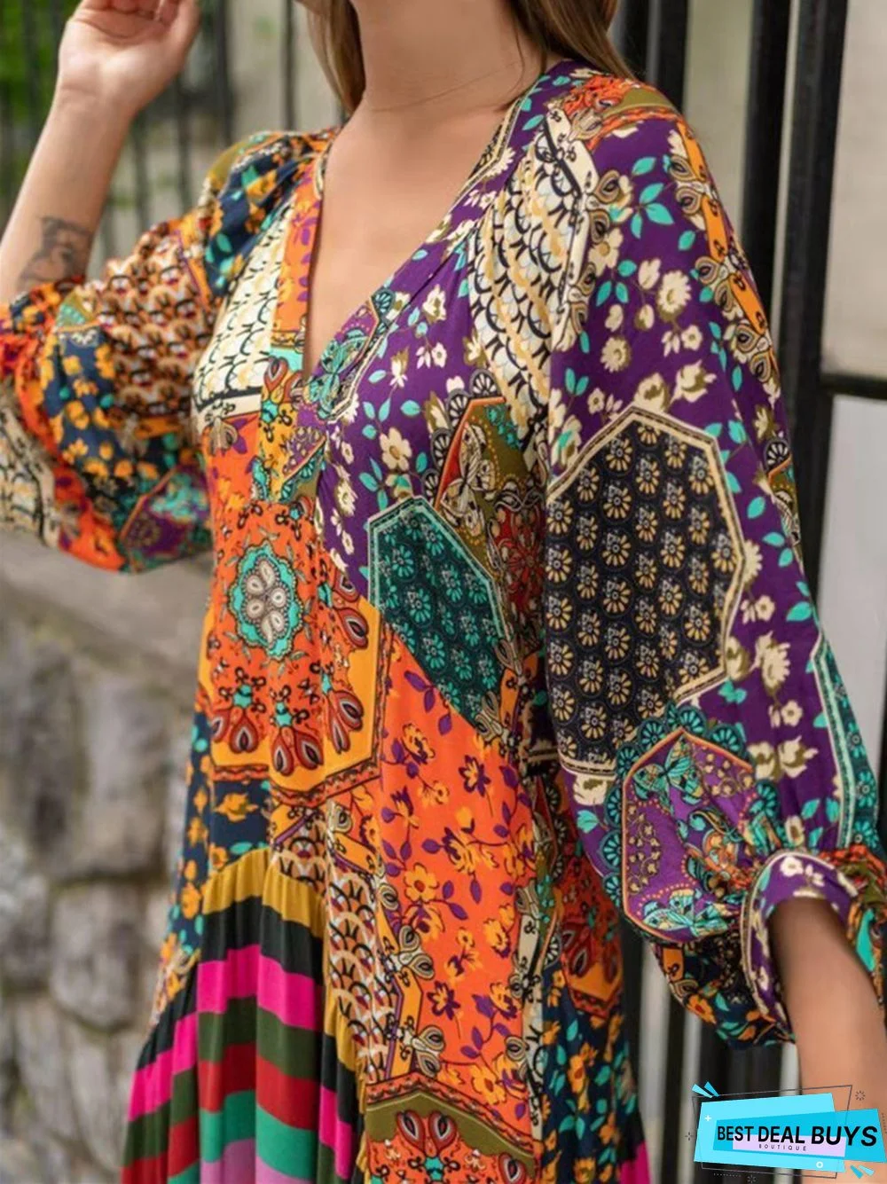 Printed Long Ethnic Dress New Temperament Dress