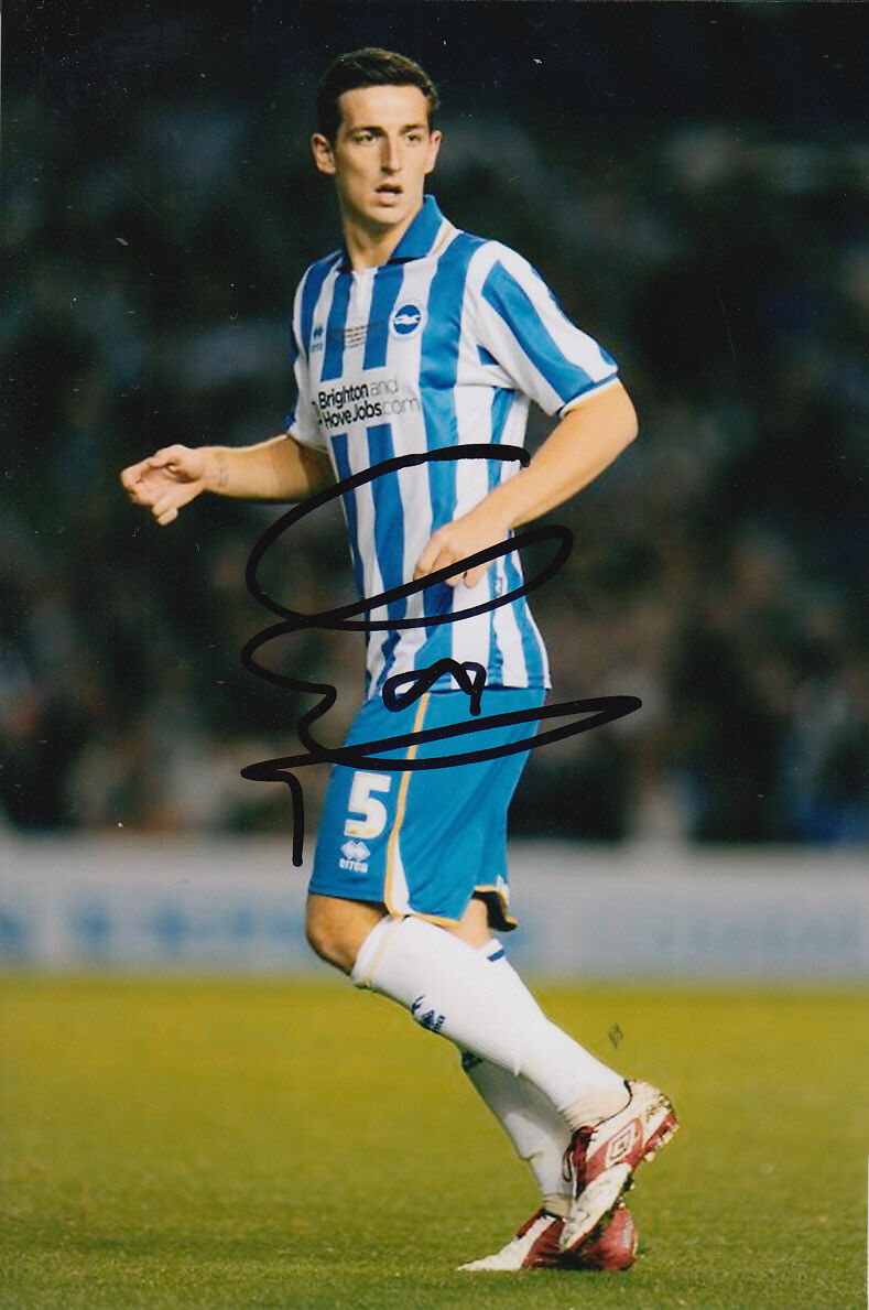 BRIGHTON HAND SIGNED LEWIS DUNK 6X4 Photo Poster painting.