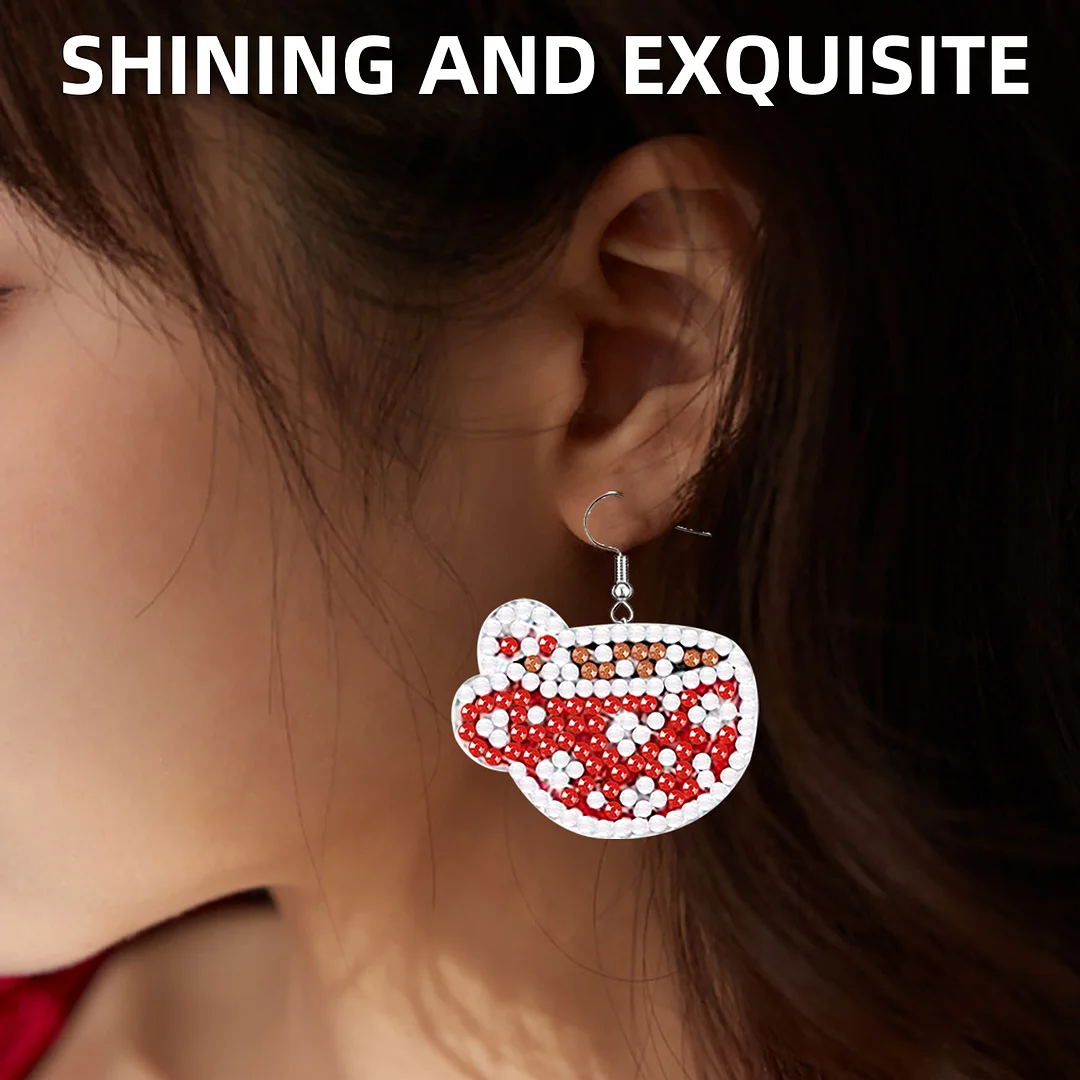 12 Pairs Christmas Diamond Painting Earrings DIY Diamond Art Earrings for Adults