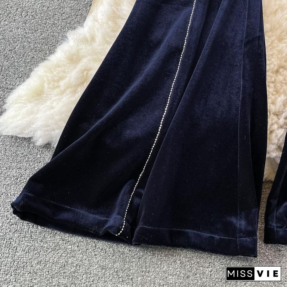 High Waist Slim Flared Pants
