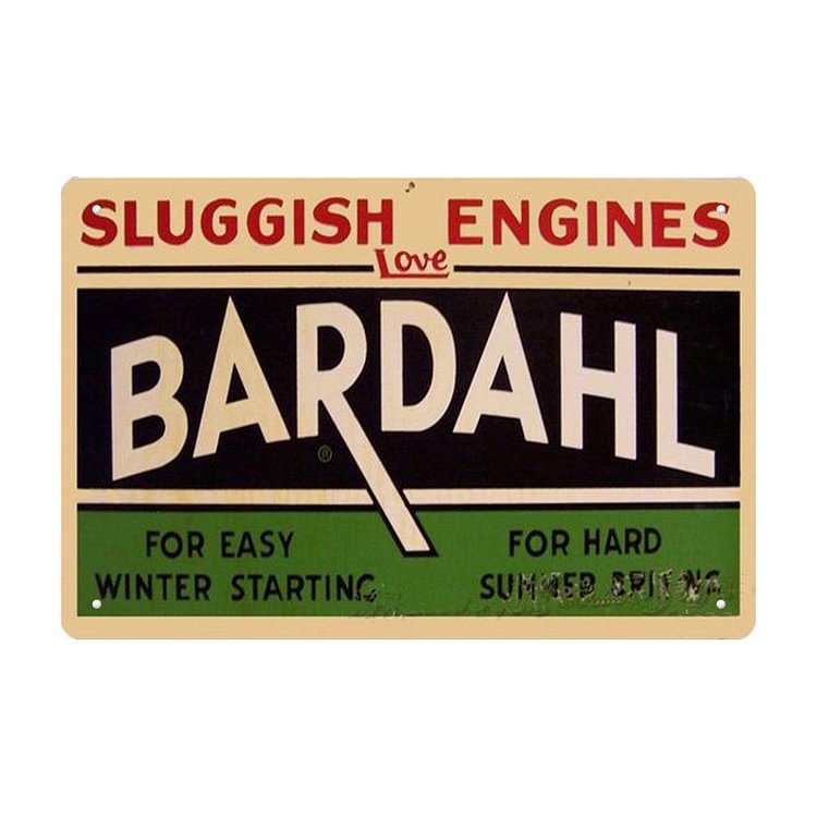 Huile moteur Bardahl - Enseigne Vintage Métallique/enseignes en bois - 20*30cm/30*40cm