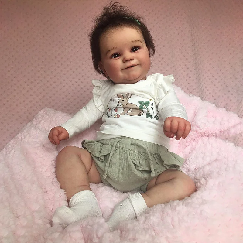 Handmade Reborn Dolls 20'' Cute Reborn Baby Doll Adalia with Brown