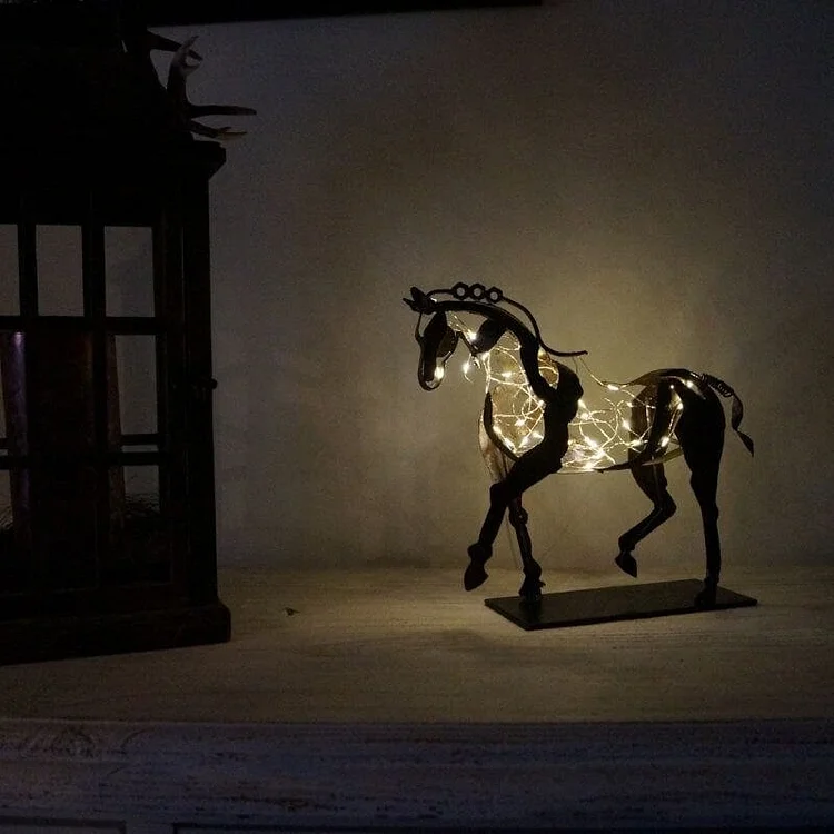 Retro Iron Horse Decorative Table Lamp CSTWIRE