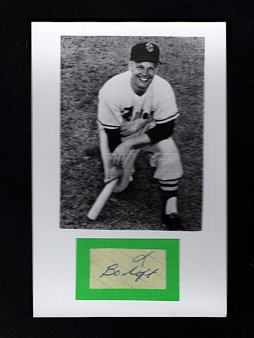 1961 PCL- BO TOFT-SEATTLE RAINIERS AUTOGRAPHED CUT W/ Photo Poster painting-(d.1999)