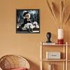 Vie d&rsquo;animaux de compagnie fille-plein diamant rond peinture-30 * 30cm