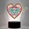 DIY Diamond Painting 7 Color Night Light Lamp Home Decoration Ornament Gift Kit(Heart)