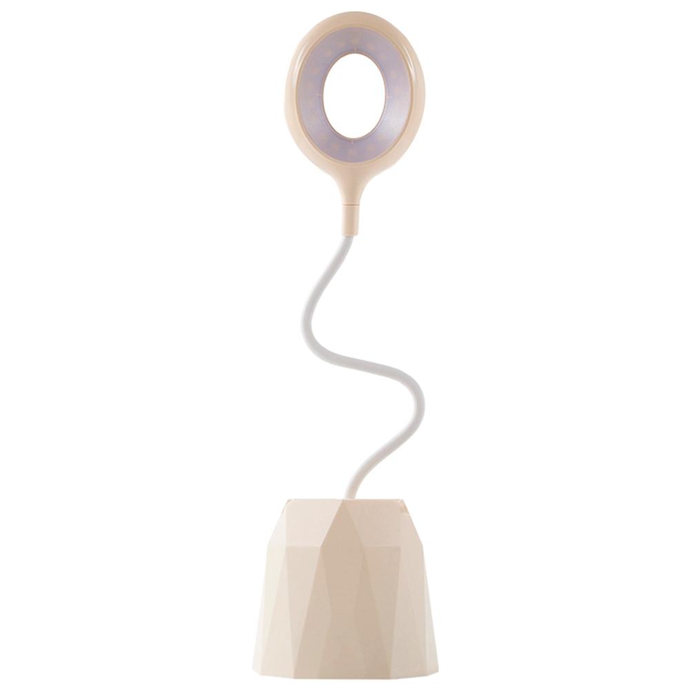 

Led Table Desk Lamp Usb Flexible Read Ring Light Pen Storage Holder, White, 501 Original