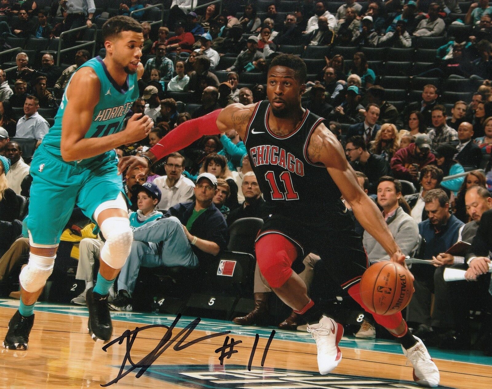 DAVID NWABA signed (CHICAGO BULLS) autographed BASKETBALL 8X10 Photo Poster painting W/COA #1