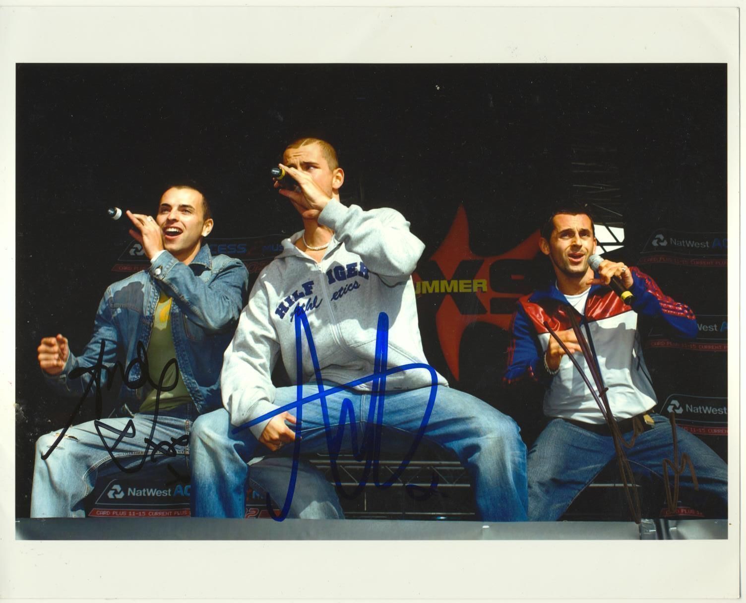 3SL Group Shot Autograph Signed by 3 8x10 Photo Poster painting MUSIC AFTAL [9027]