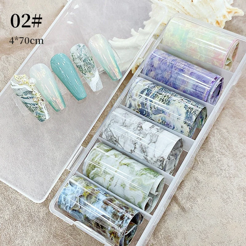 Nail Foils Flowers Nail Stickers Transfer Decals Sliders Christmas Halloween Print Nail Art Decorations DIY Tips Adhesive Wraps