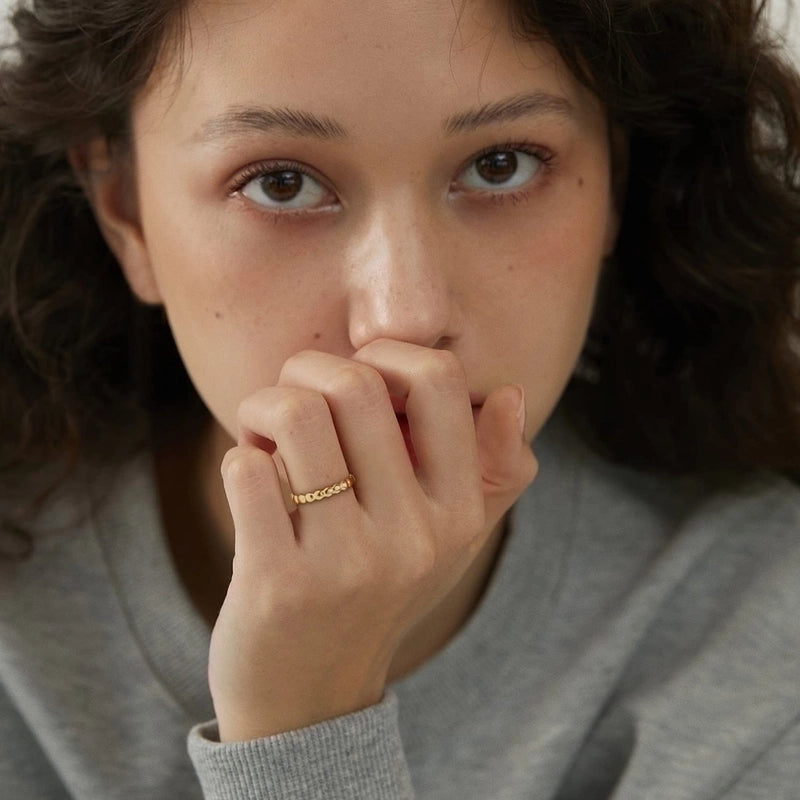 304 Stainless Steel 14K Gold Plated Minimalist Plating Round Open Rings