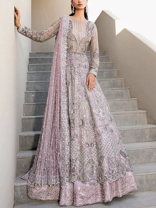 Round Neck Sequined Long Sleeve Lace Dress