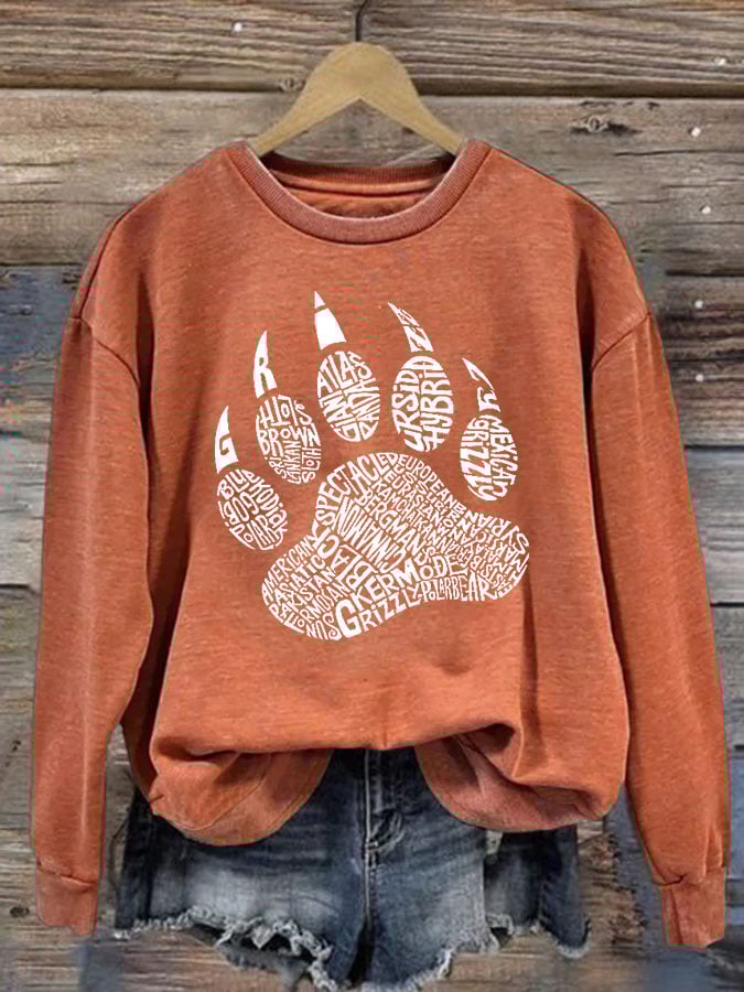 Women's Dog Paw Print Sweatshirt