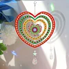 DIY Diamond Painting Double-sided Rotatable Heart Hanging Wind Chime Suncatcher Hanging Kit