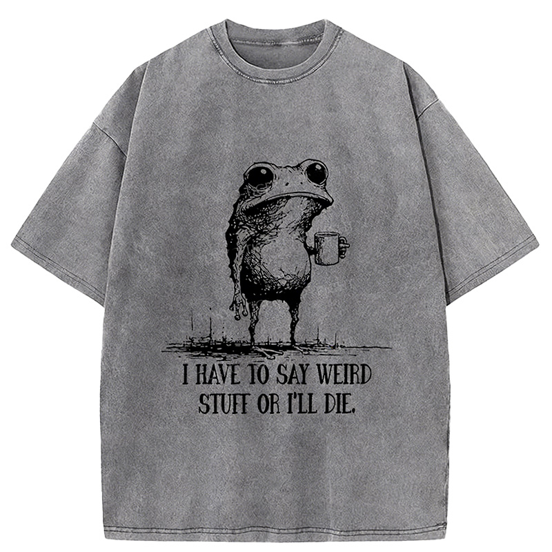 The Frog Is About To Die Washed T-shirt artswardrobe