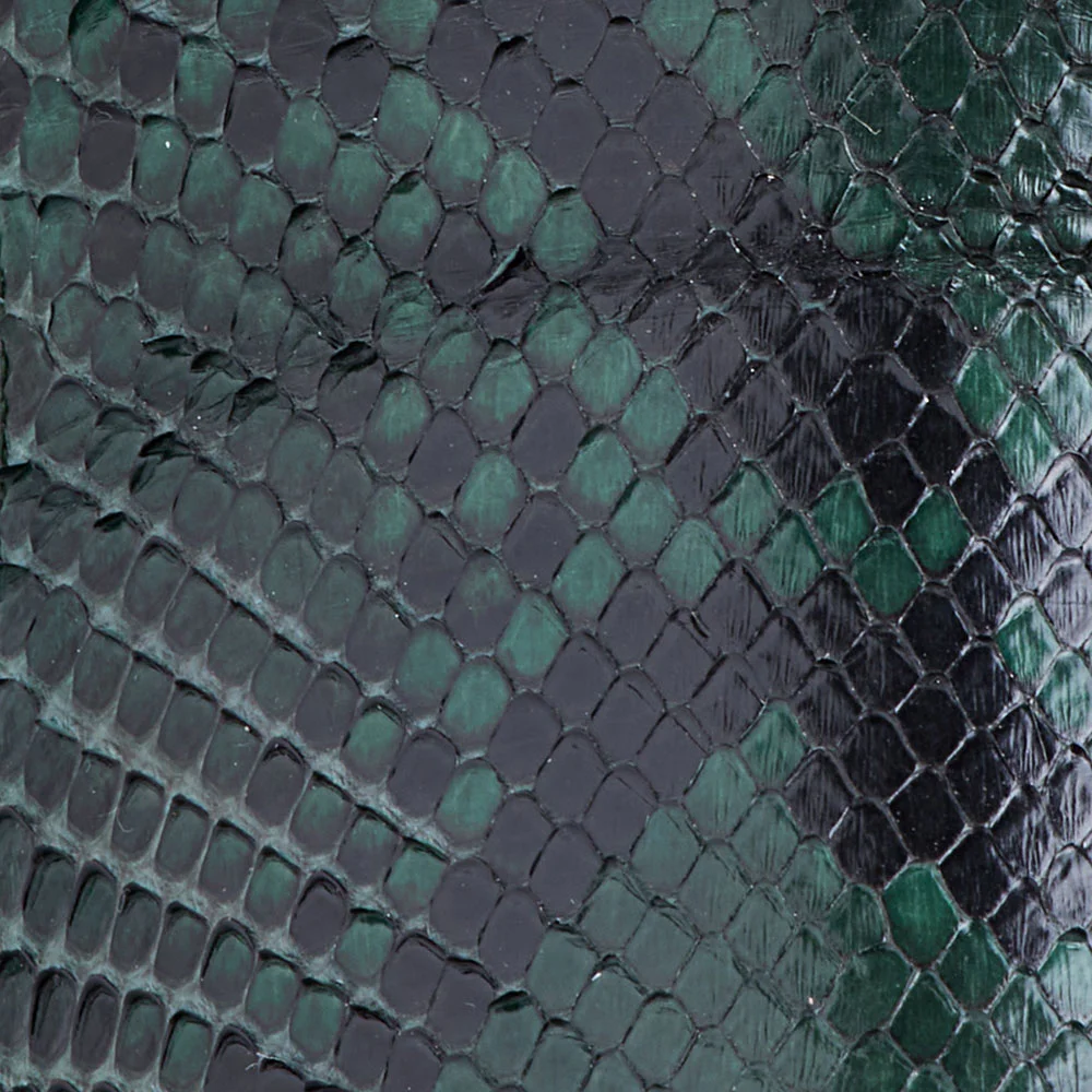 Green Python Embossed Snip Toe Cowgirl Boots with Embroidery