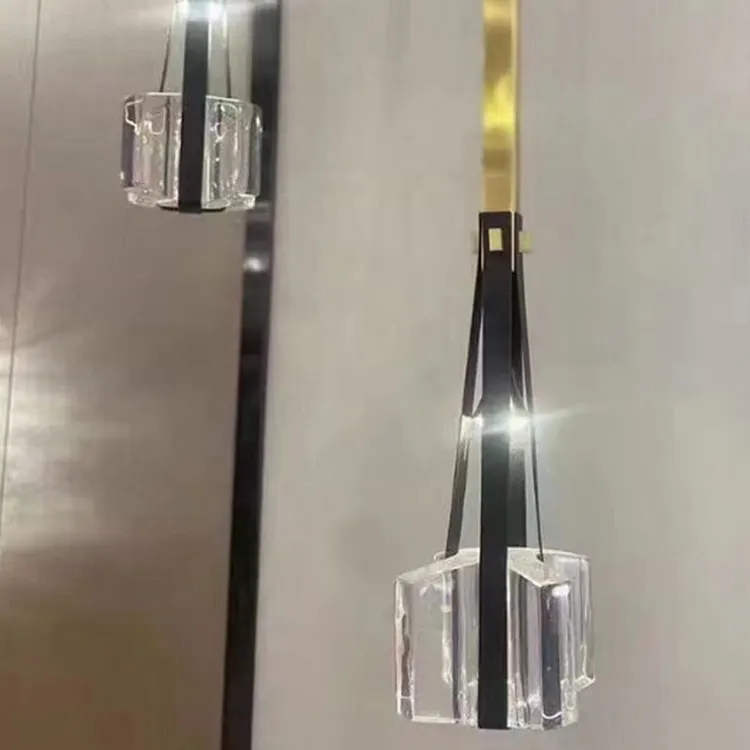 Modern Minimalist Trapezoid Iron Acrylic LED Pendant Light For Living Room