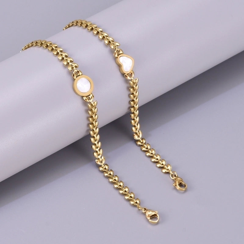 Minimalist Streetwear Solid Color 304 Stainless Steel Titanium Steel 18K Gold Plated Bracelets In Bulk