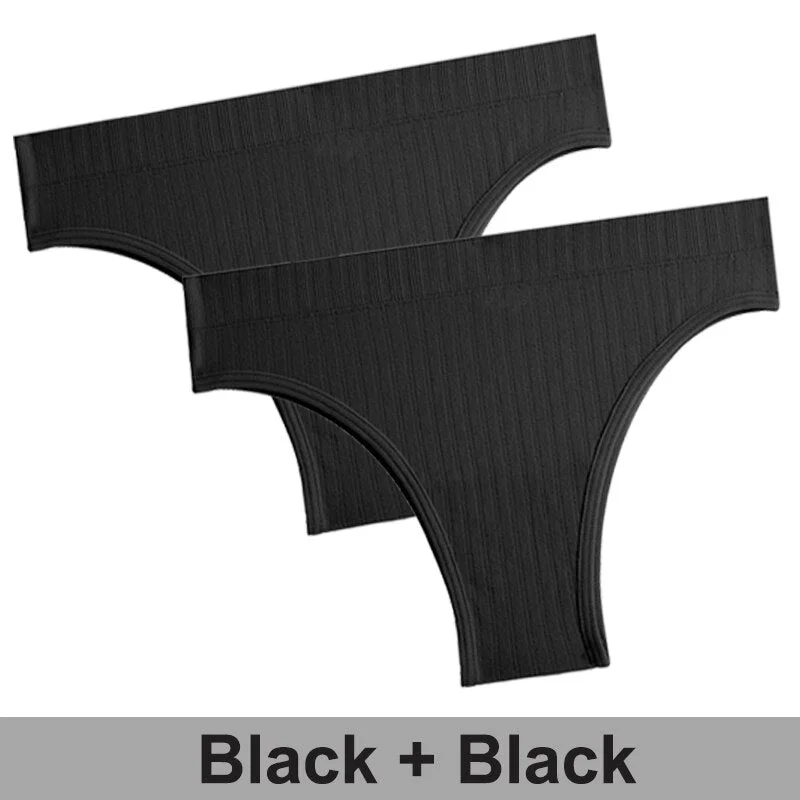 2PCS/Set Women Panties Seamless Underwear Female Lingerie Solid Color Sexy Brazillian Panties Woman's Underpants Intimate Pantys