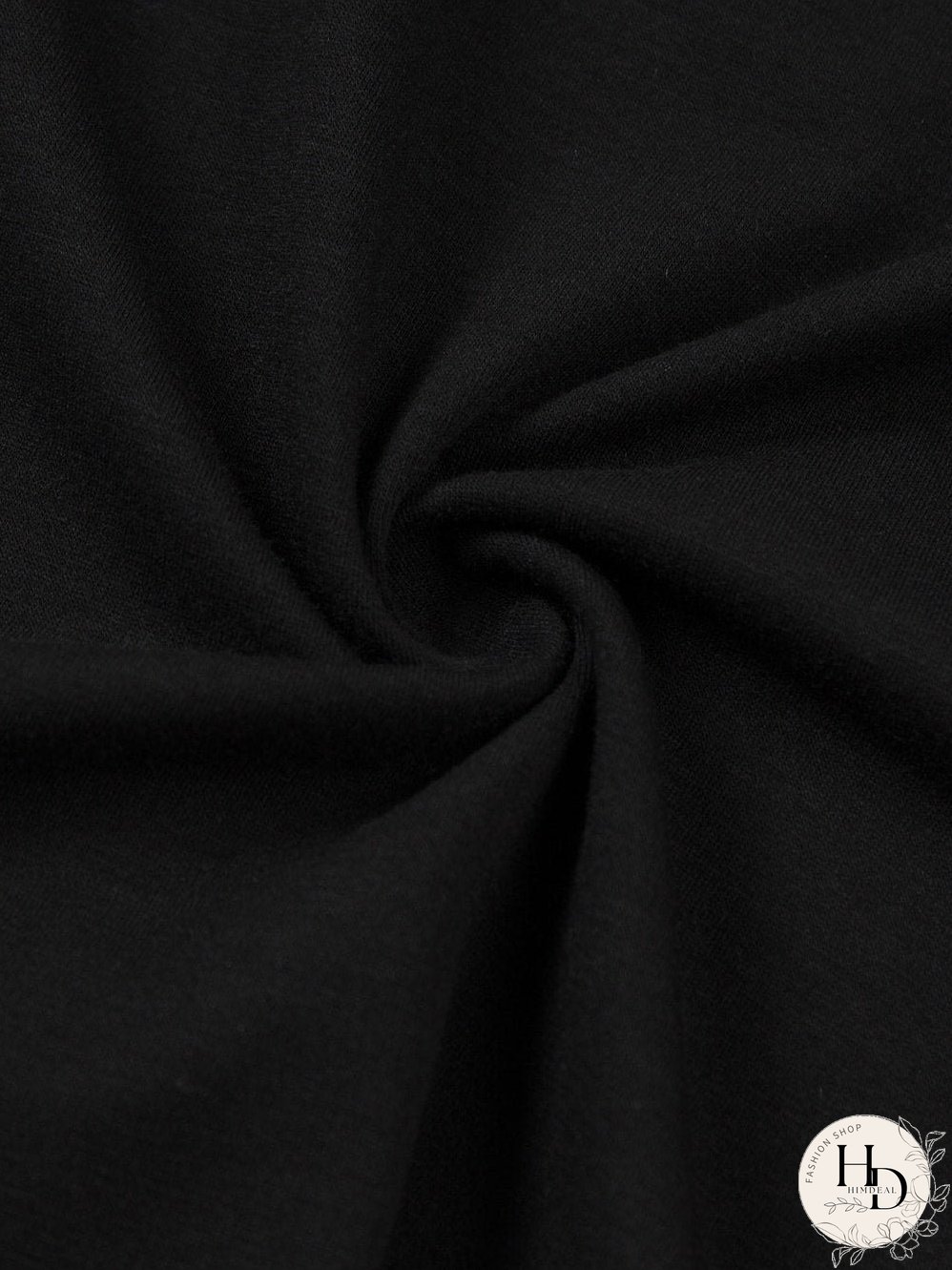 Chic Black Round Neck Short Sleeve Tee