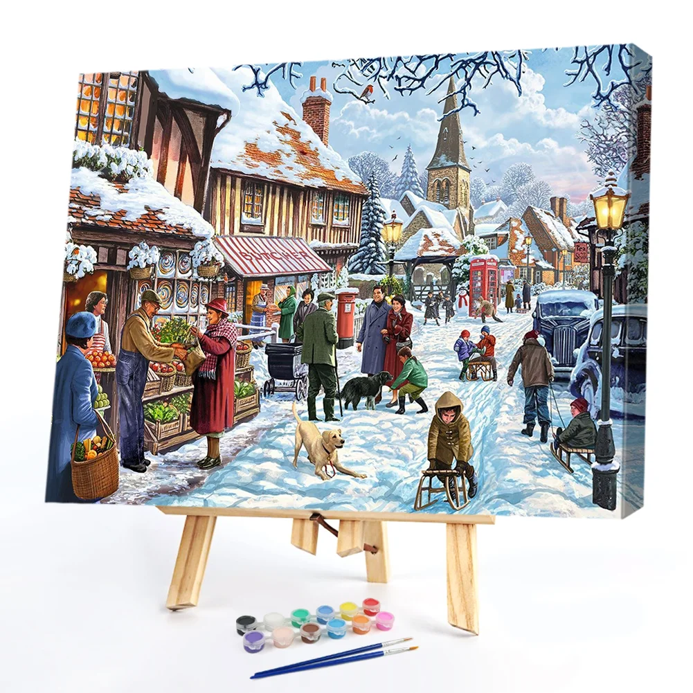 Winter Street - Paint By Numbers(50*40CM)