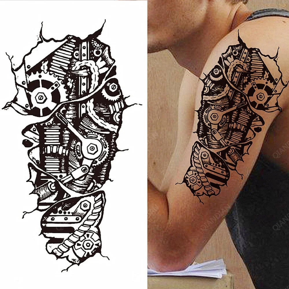 1pc Tiger Men Waterproof Temporary Tattoos Stickers Wrist Sleeves Cool Washable aboriginal