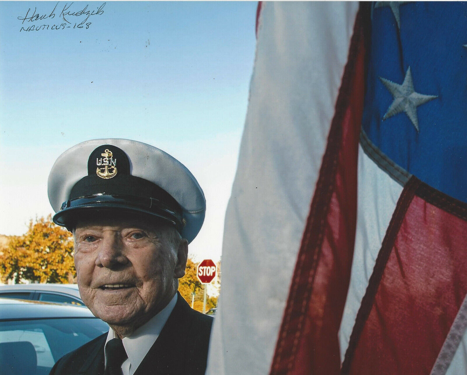 HANK KUDZIK SIGNED AUTHENTIC 8x10 Photo Poster painting C w/COA BATTLE OF MIDWAY NAVY WAR HERO