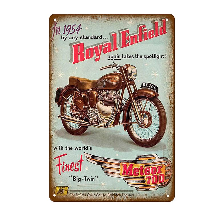 【20*30cm/30*40cm】Royal Enfield Motorcycle - Vintage Tin Signs/Wooden Signs