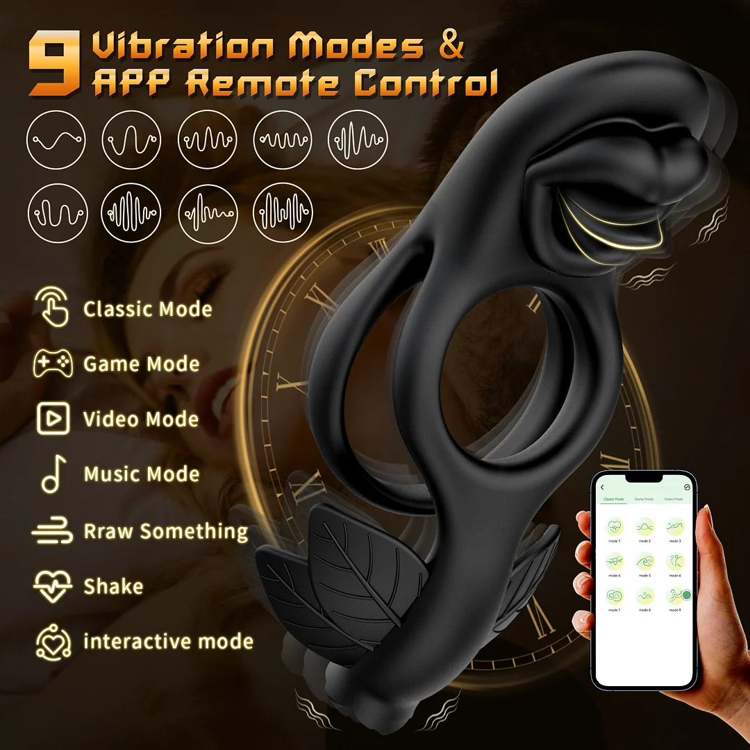 ** App Remote Control Double Motor Vibrating Clit Stimulator & Penis Rings