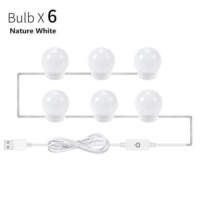 Wall Lamp LED 16W Makeup Mirror Vanity Led Light Bulbs Hollywood Style Led Lamp Touch Switch USB Cosmetic Lighted Dressing table