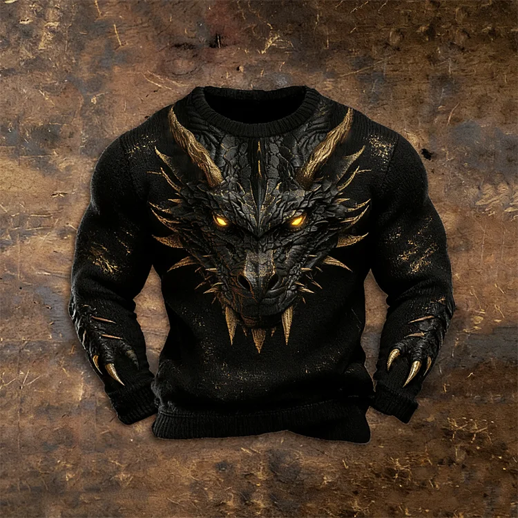 Men's Dragon Gold Dust Cozy Knit Sweater