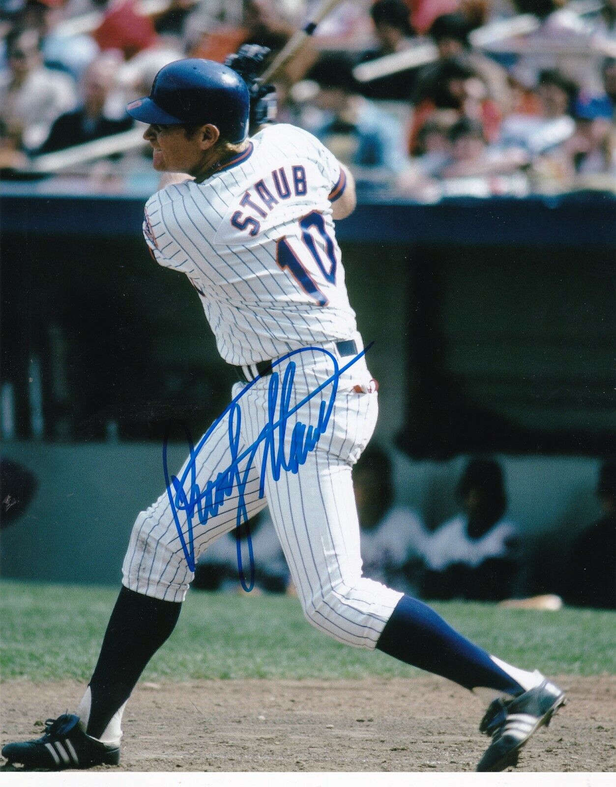 RUSTY STAUB NEW YORK METS ACTION SIGNED 8x10