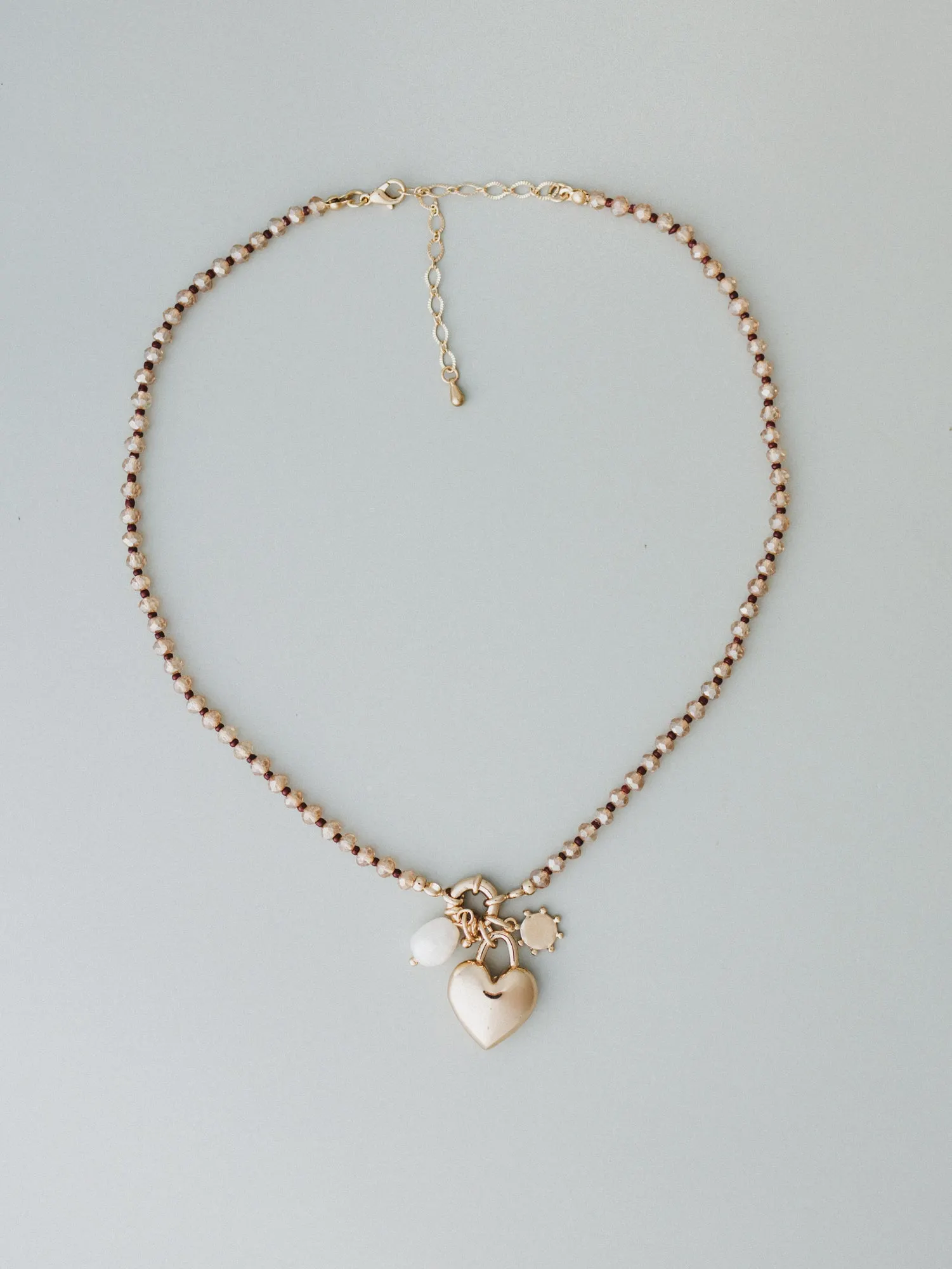 Heart On Lock Necklace - Gold