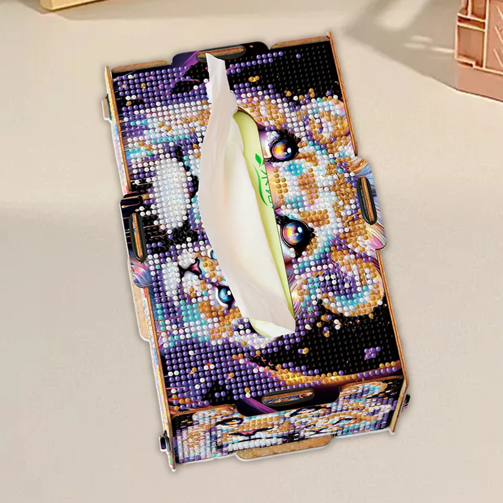 Diamond Painting Tissue Box Kits Decorative Rhinestone Craft Kit (Lion)