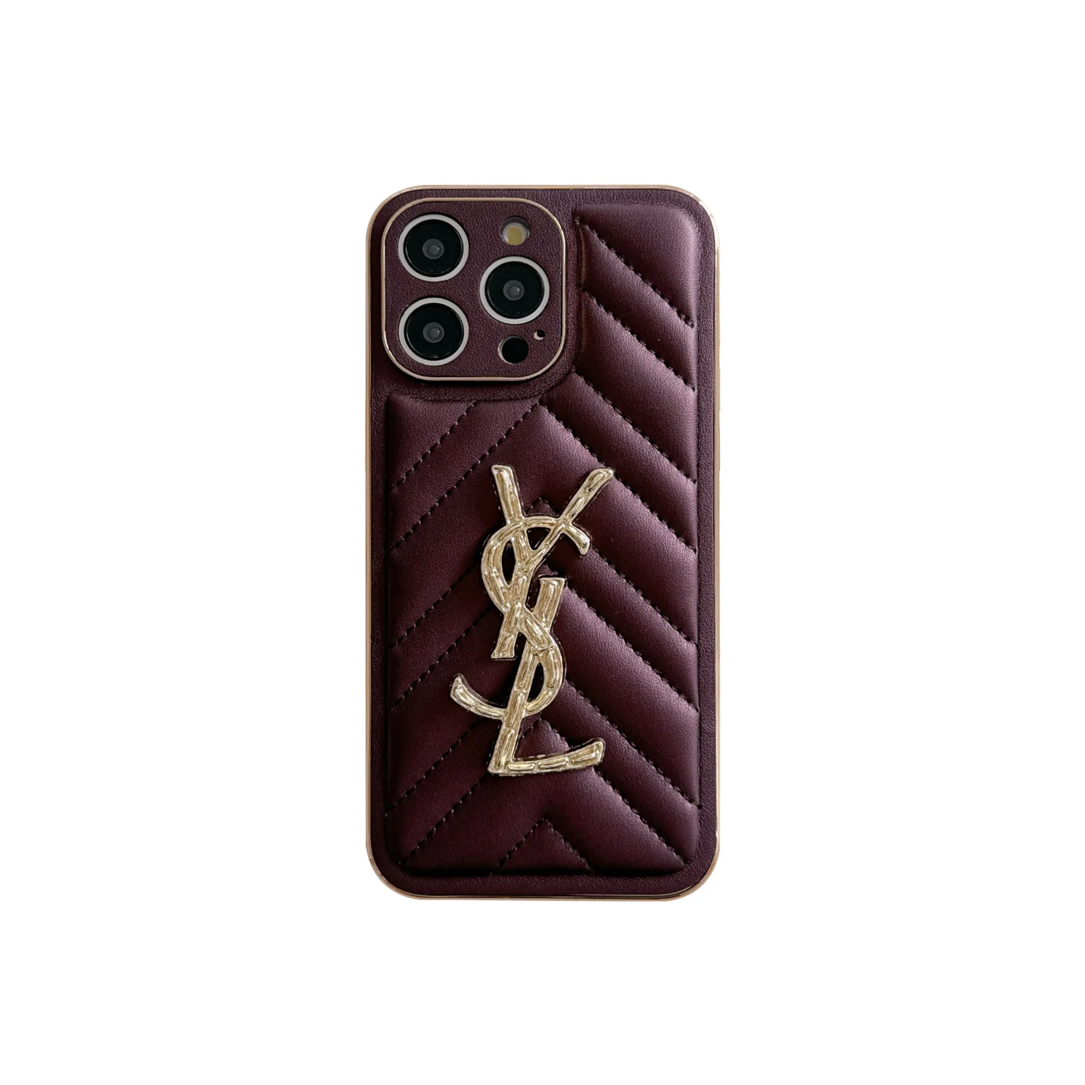 YSL Luxury Loulou In Quilted Leather Electroplating Apple iPhone Case