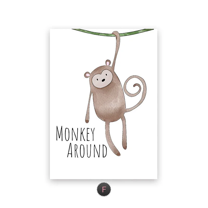 Cartoons Rabbit Wall Poster Art  Kids Room Decoration Cute Giraffe Living Room Poster On Canvas Prints Art Wall