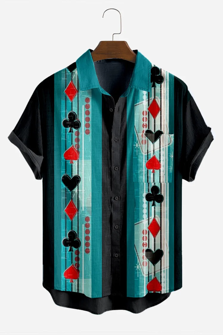 Tiboyz Colorblock Poker Men's Fashion Shirt