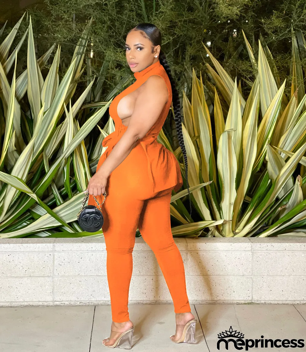 Women's Summer Slit Lace-Up Fashion Printed Two Piece