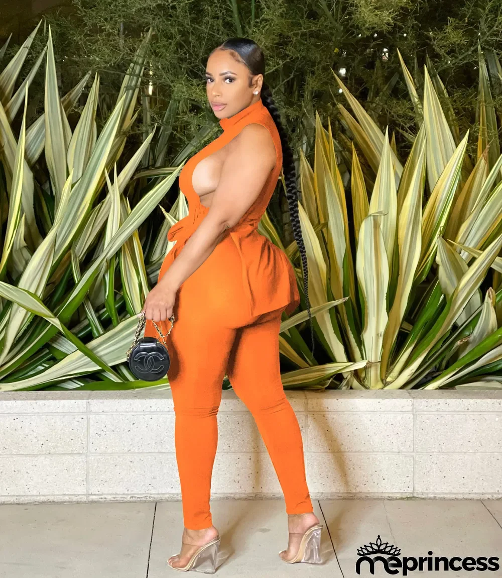 Women's Summer Slit Lace-Up Fashion Printed Two Piece