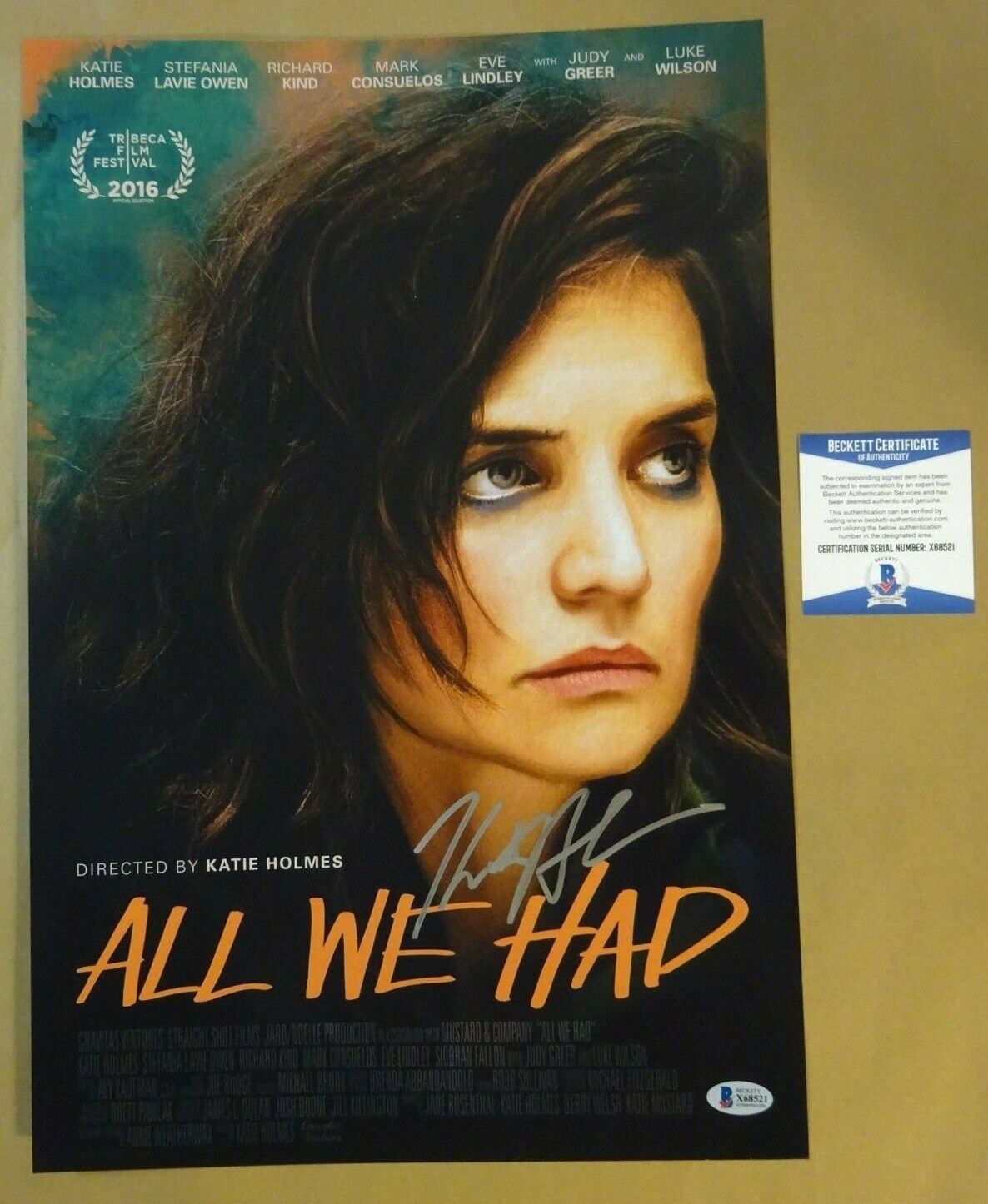 Signed KATIE HOLMES Autographed ALL WE HAD 12x18