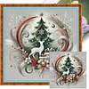 (US Only)Xmas Tree Printed Cross Stitch Kit 45x45cm DIY 11CT Embroidery Craft Set Decor