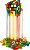 Rainbow Abstraction melted rubix cube  T-Shirt