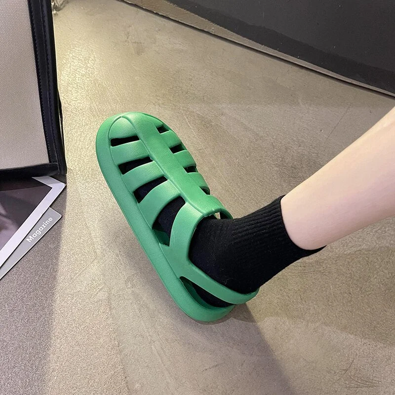 2022 New Summer Shoes Sandals Ladies Lace-Up Cuff Outdoor Lightweight Casual Beach Sandals Ladies Flower Sandals