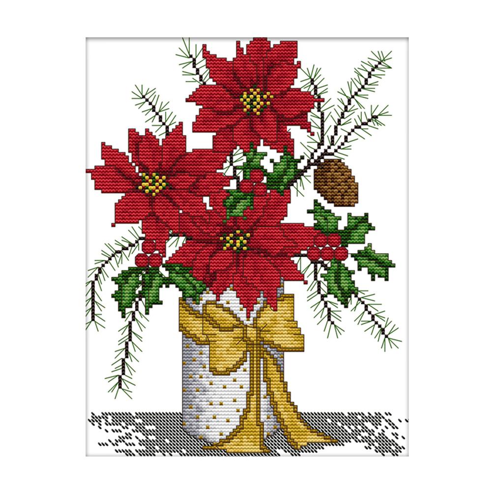 

Winter vase - 14CT Stamped Cross Stitch - 22*30cm, 501 Original