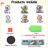6Pcs Acrylic Dinosaur DIY Diamond Art Refrigerator Magnets Sticker for Beginners