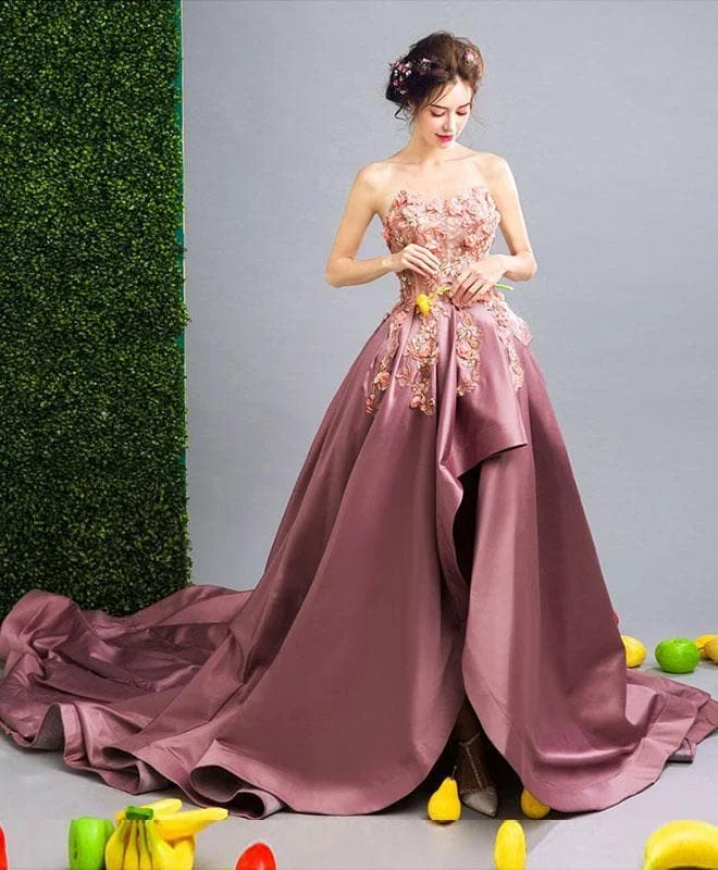 Unique Lace Sweetheart Neck Long Prom Dress, Evening Dress
