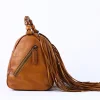 Retro Tassel Genuine First Layer Cowhide Shoulder Bag Handbag