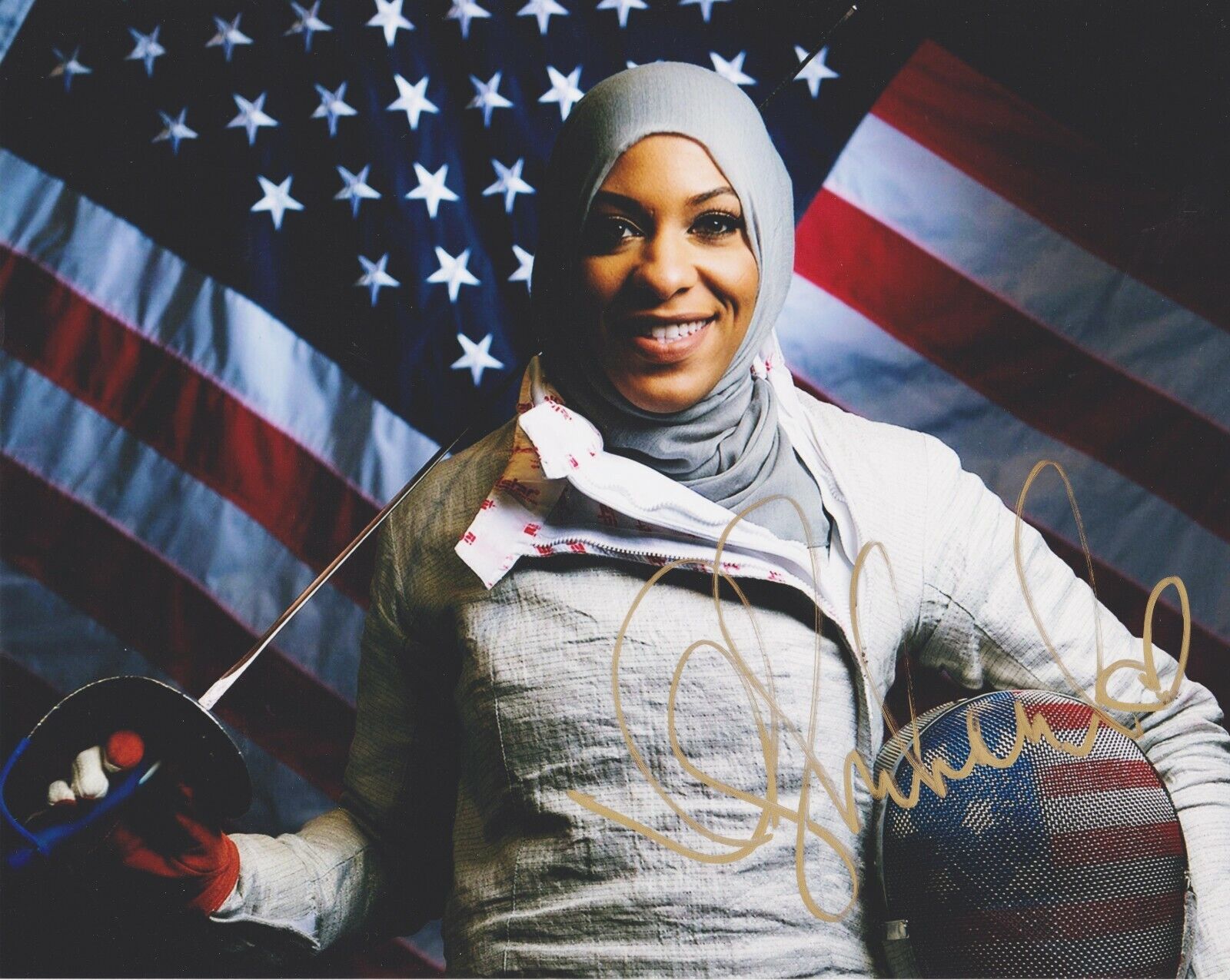 Ibtihaj Muhammad Hand Signed Autograph 8x10 Photo Poster painting In Person Proof Fencer Olympic