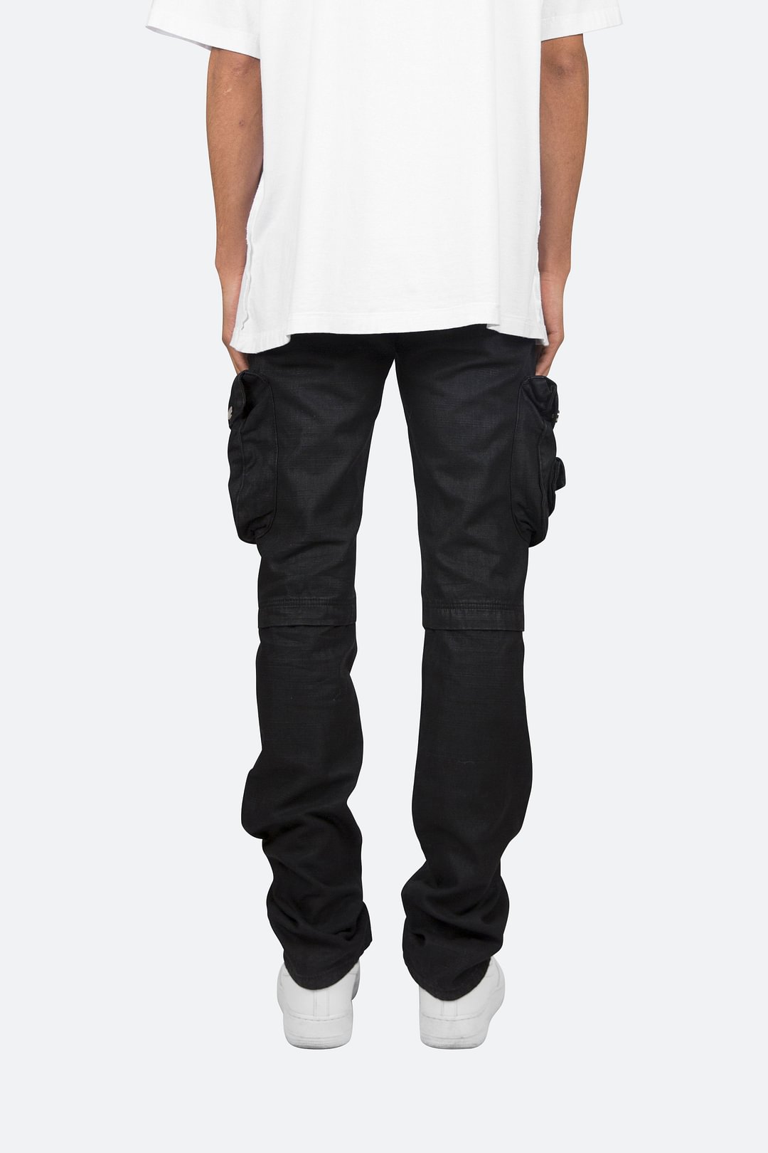 waxed denim cargo pants