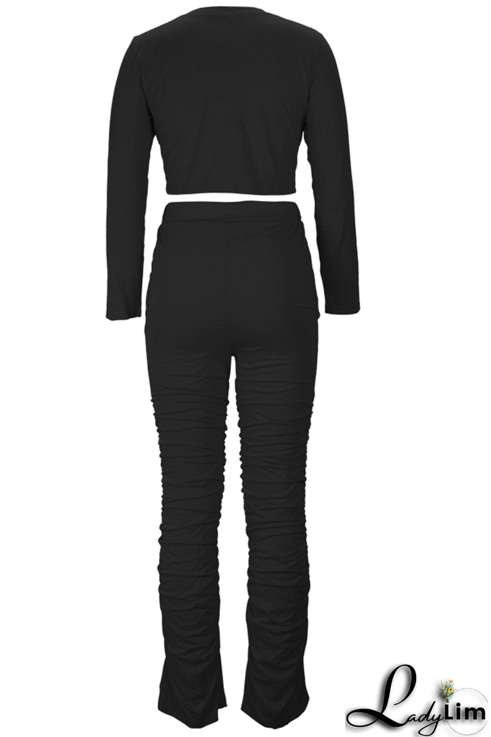 Green Fashion Lips Printed Patchwork O Neck Long Sleeve Two Pieces